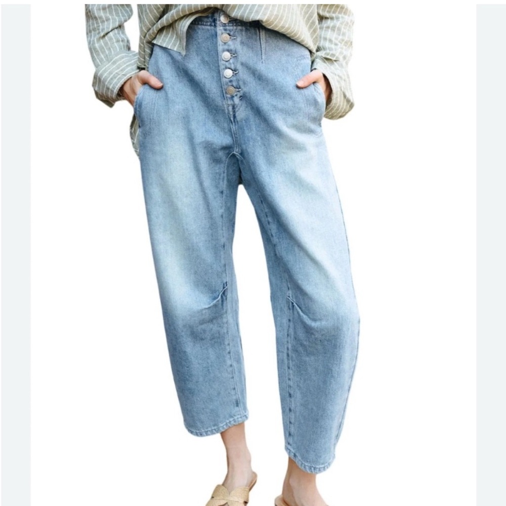 Miou Muse barrel leg button fly amazing jeans size 26